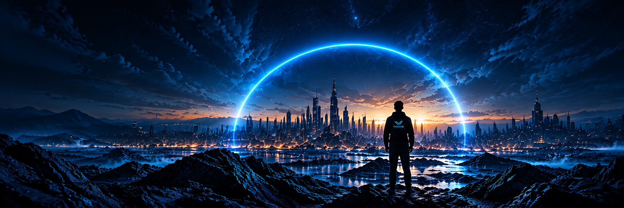EchoVision Future City Skyline Portal Horizon